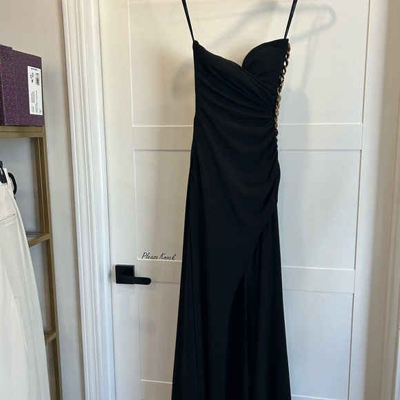 Black Dress with Gold Chain Detail - Picture 2 of 3